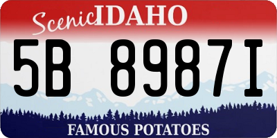 ID license plate 5B8987I