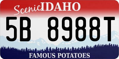 ID license plate 5B8988T