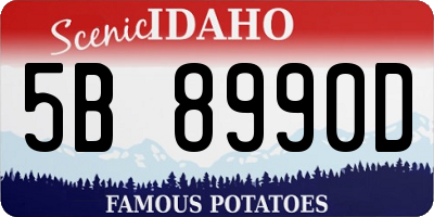ID license plate 5B8990D