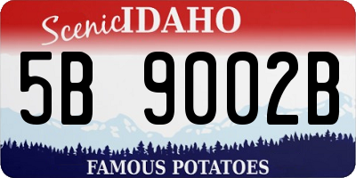 ID license plate 5B9002B