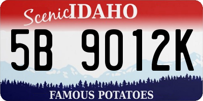ID license plate 5B9012K