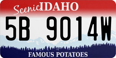 ID license plate 5B9014W