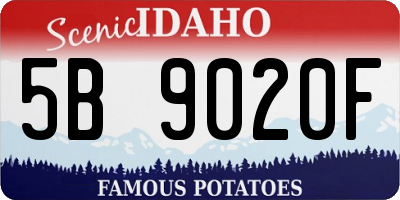 ID license plate 5B9020F