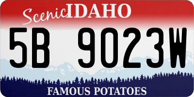 ID license plate 5B9023W