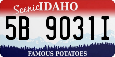 ID license plate 5B9031I