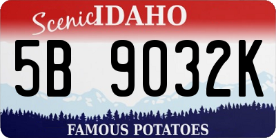 ID license plate 5B9032K