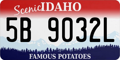 ID license plate 5B9032L