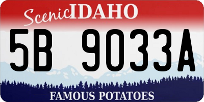 ID license plate 5B9033A