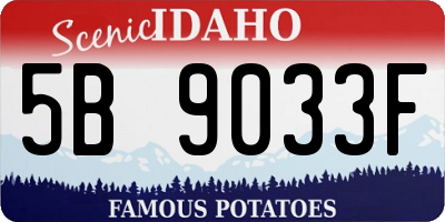 ID license plate 5B9033F