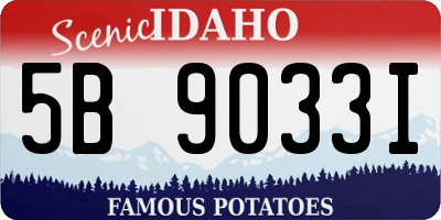 ID license plate 5B9033I