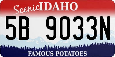 ID license plate 5B9033N
