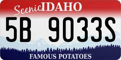 ID license plate 5B9033S