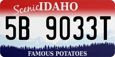 ID license plate 5B9033T
