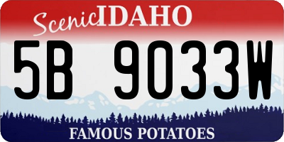 ID license plate 5B9033W