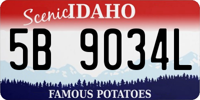 ID license plate 5B9034L