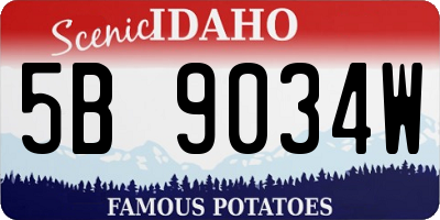 ID license plate 5B9034W