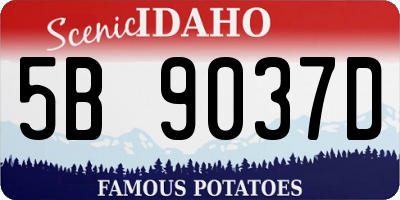 ID license plate 5B9037D