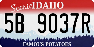 ID license plate 5B9037R
