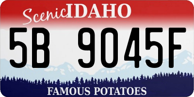 ID license plate 5B9045F