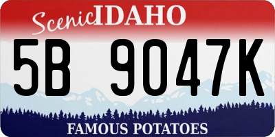 ID license plate 5B9047K