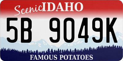 ID license plate 5B9049K