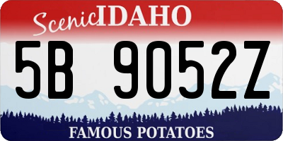 ID license plate 5B9052Z