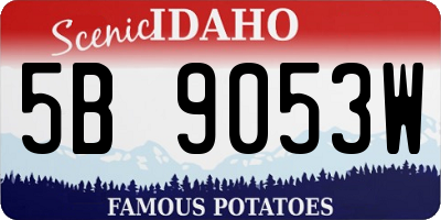 ID license plate 5B9053W
