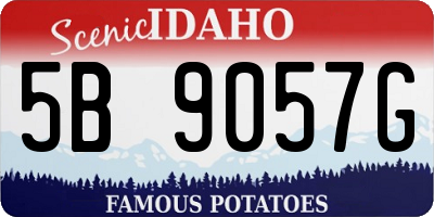 ID license plate 5B9057G