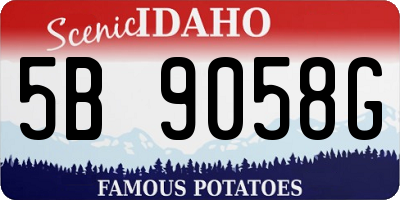 ID license plate 5B9058G