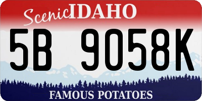 ID license plate 5B9058K
