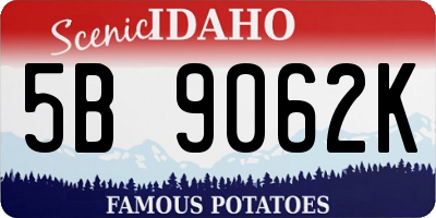 ID license plate 5B9062K