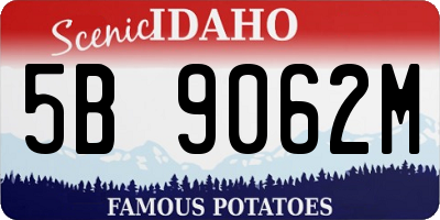 ID license plate 5B9062M
