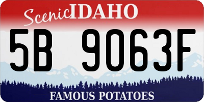 ID license plate 5B9063F