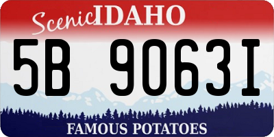 ID license plate 5B9063I