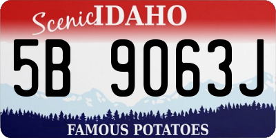 ID license plate 5B9063J