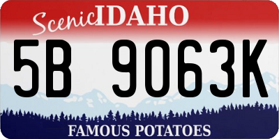 ID license plate 5B9063K