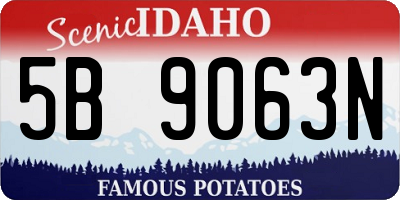 ID license plate 5B9063N