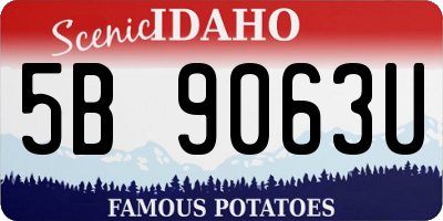 ID license plate 5B9063U