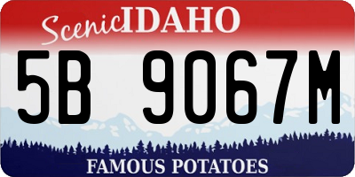 ID license plate 5B9067M