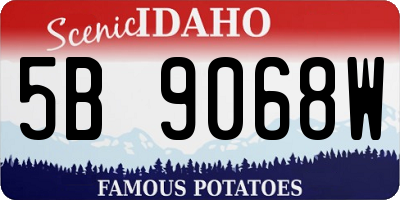 ID license plate 5B9068W
