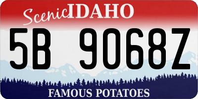 ID license plate 5B9068Z