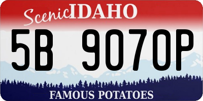 ID license plate 5B9070P