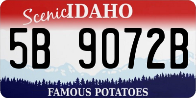 ID license plate 5B9072B