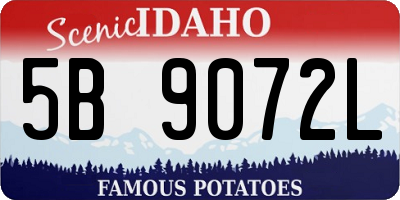 ID license plate 5B9072L