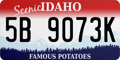 ID license plate 5B9073K