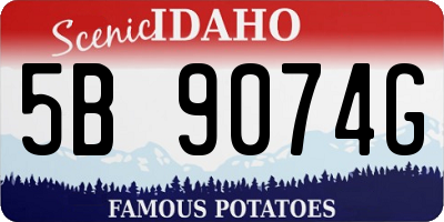ID license plate 5B9074G