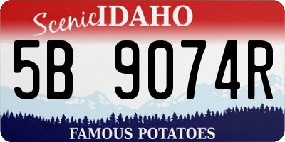 ID license plate 5B9074R