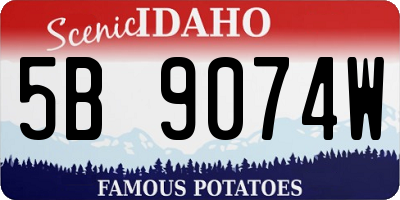 ID license plate 5B9074W