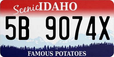 ID license plate 5B9074X