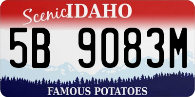 ID license plate 5B9083M